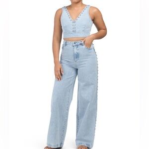 House of Harlow 1960 Light Blue Straight Leg Jeans
